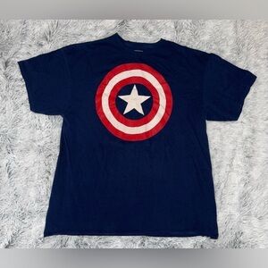 Marvel Comics Captain America Shield Distressed Logo T-shirt Size XL